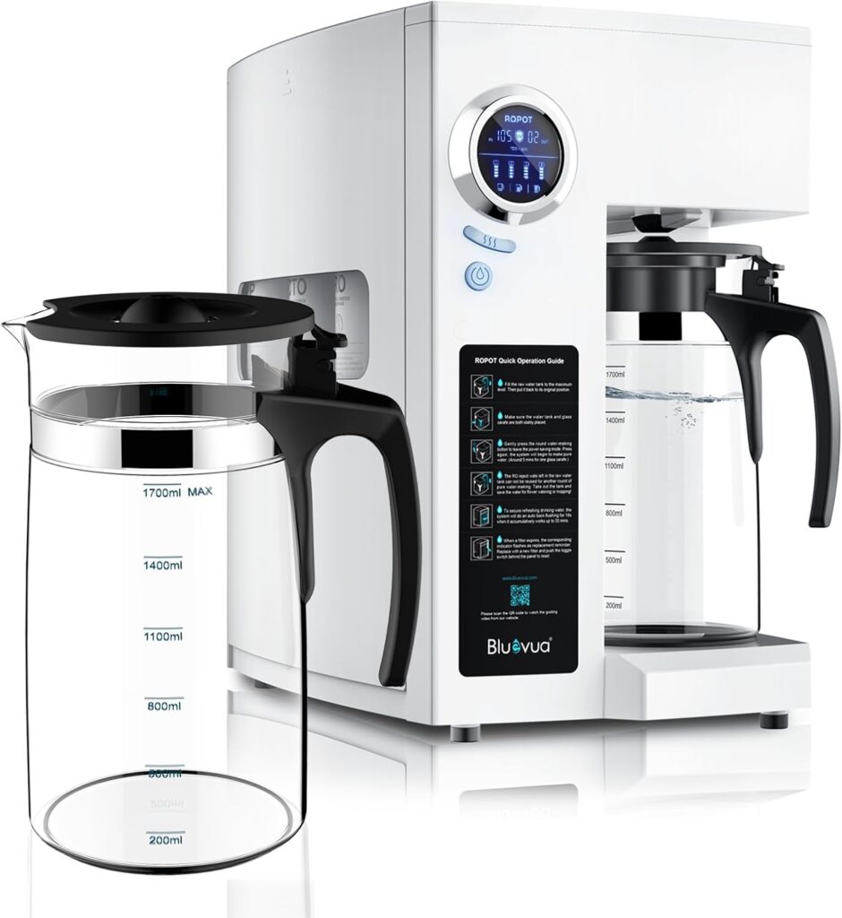 Bluevua RO100ROPOT(UV) borosilicate glass carafe
